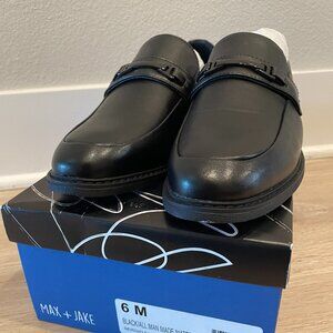 MAX + JAKE || Boys black loafers slip on dress shoes - NEW - Size 6